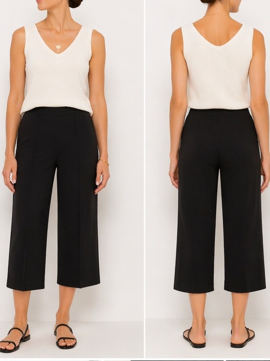 Lafayette 148 New York Pants - Lafayette Varick Scuba black crop wide leg pants $498. pull on Size L